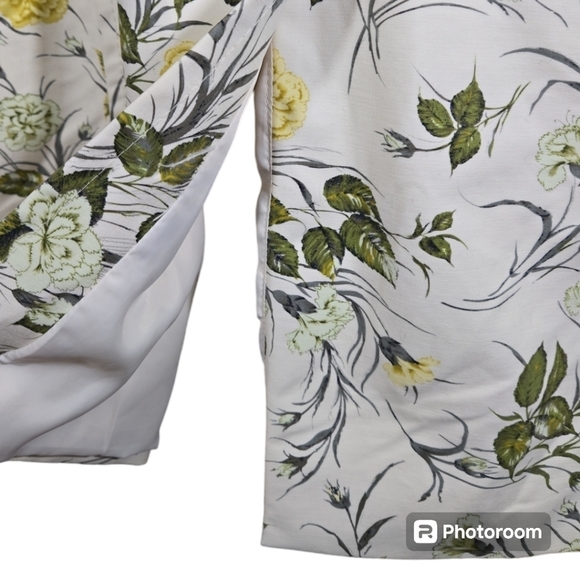 Ann Taylor Ivory Floral Trench Coat Medium - Picture 8 of 8